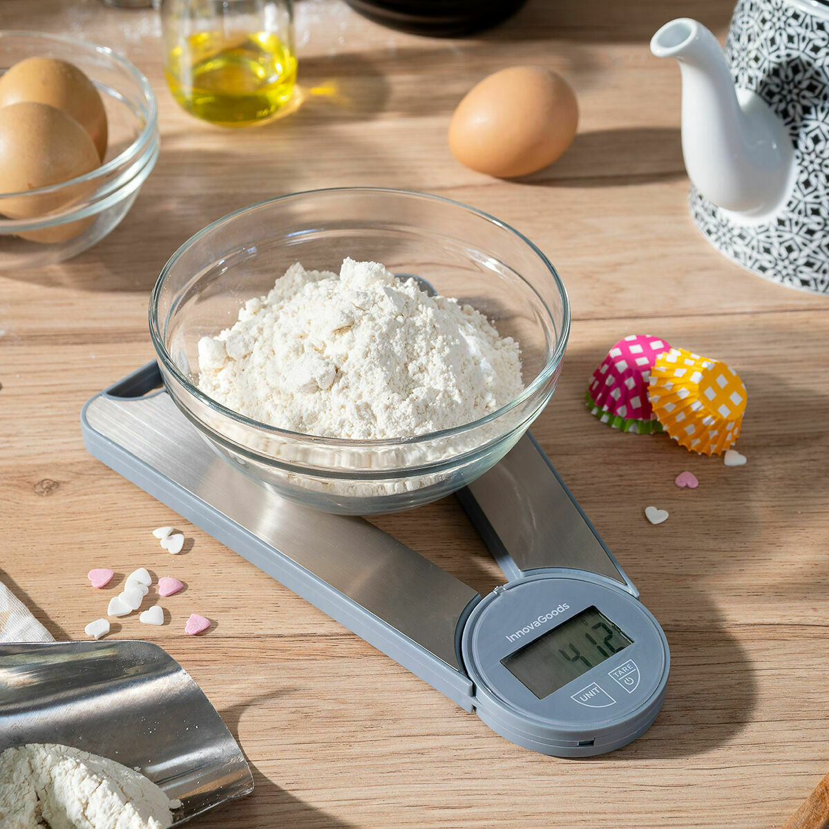 Inklapbare digitale keukenweegschalen InnovaGoods Grijs 5 kg (Refurbished A)