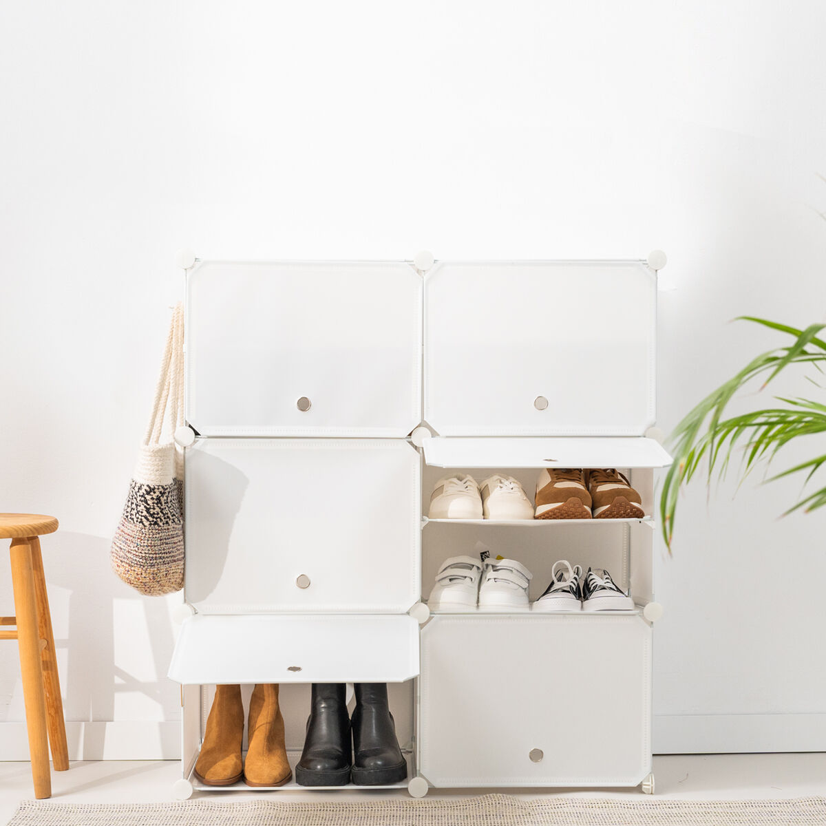 Draagbaar Modulair Schoenenrek InnovaGoods Wit