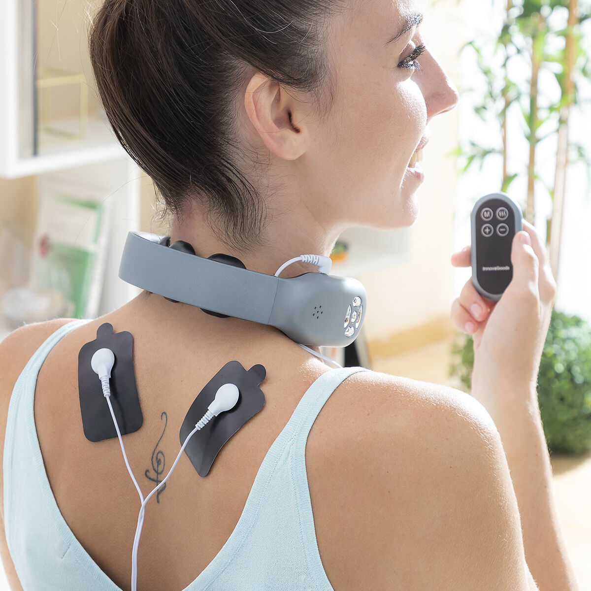 Oplaadbare nekmassager met afstandsbediening Nekival InnovaGoods