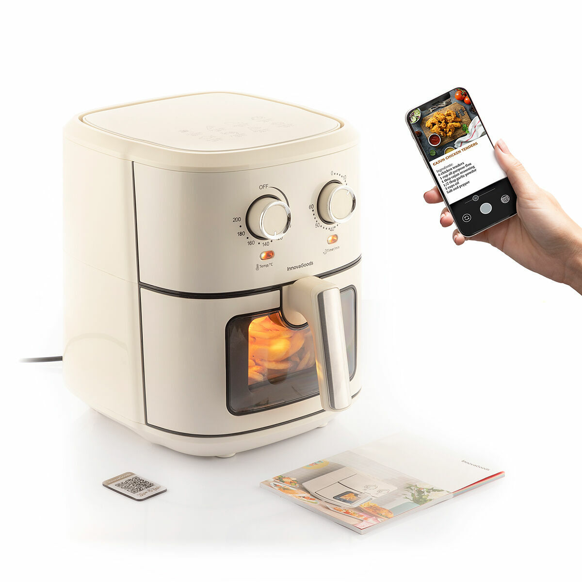 Luchtfriteuse InnovaGoods   Crème 1700 W 6,5 L Roestvrij staal (Refurbished B)
